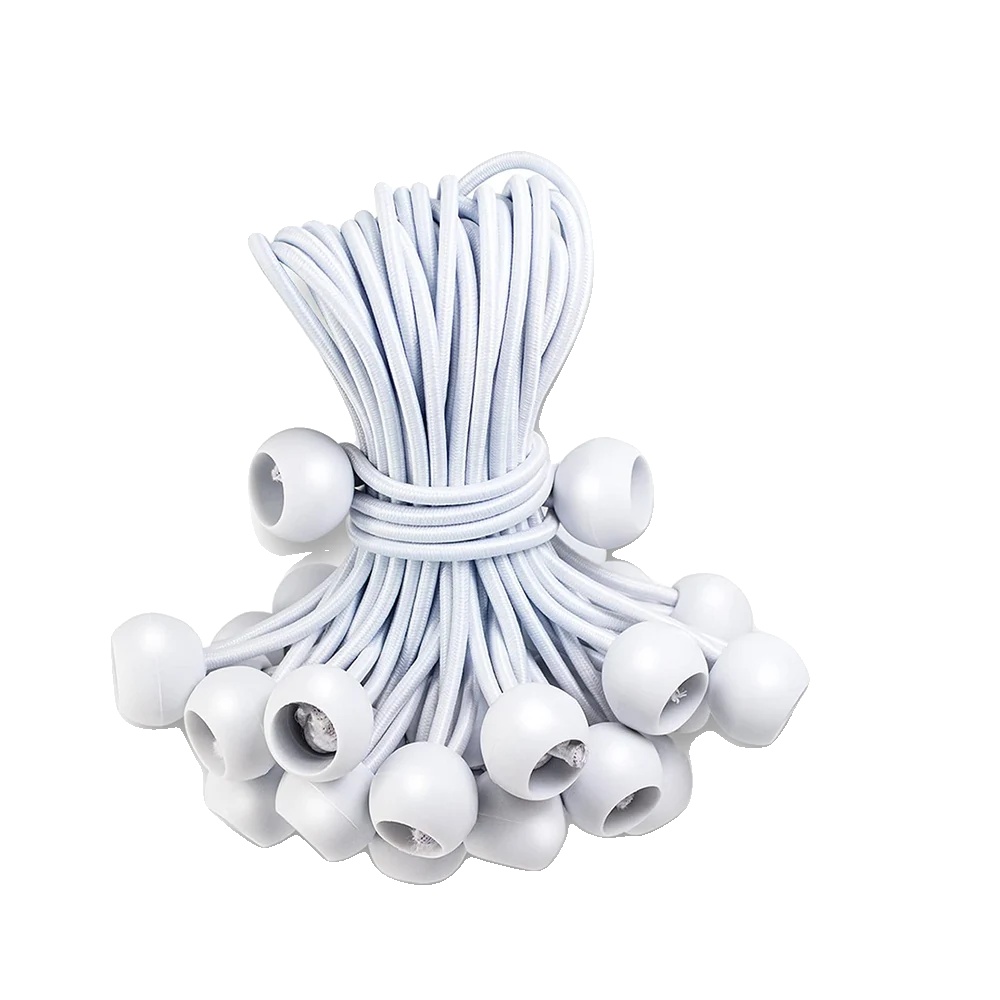 Ball Bungee-seile, 15 Cm Länge, Robuste Konstruktion, Weiß 10 Stück