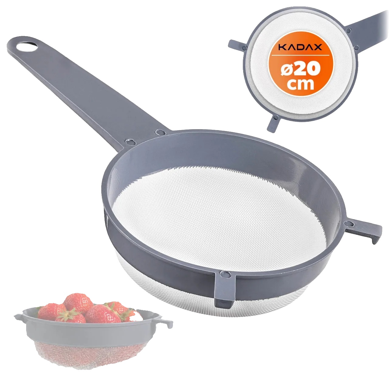 Küchensieb, 20 Cm Durchmesser, Langlebiges Kunststoffmaterial, Ergonomischer Griff, Feines Maschen-design, Multifunktionale Verwendung