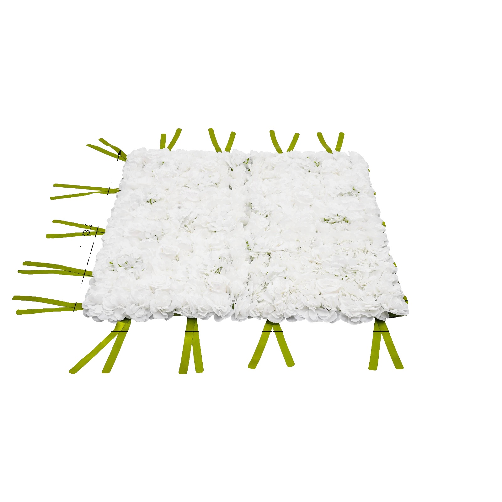 Künstliche Blumenwandpaneele, Seidenmaterialien, Vielseitige Dekoration, Cremeweiß