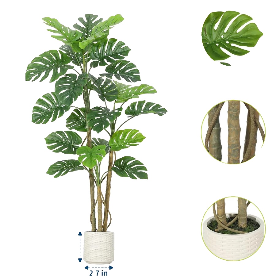 Künstlicher Baum, Lebensechte Blätter, Dekoratives Grün Für Drinnen, 180cm
