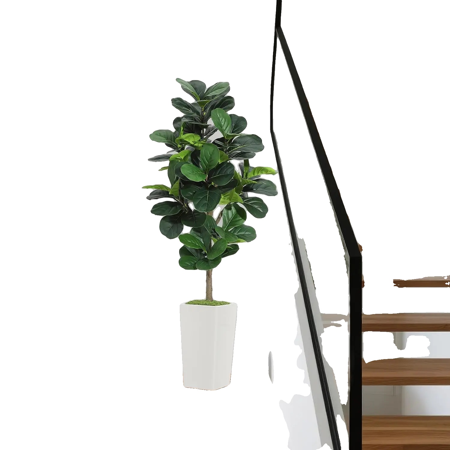Künstlicher Geigenfeigenbaum, Höhe 180 Cm, Für Den Innenbereich, Polyester-material, Flexible Äste, Vasenbehälter