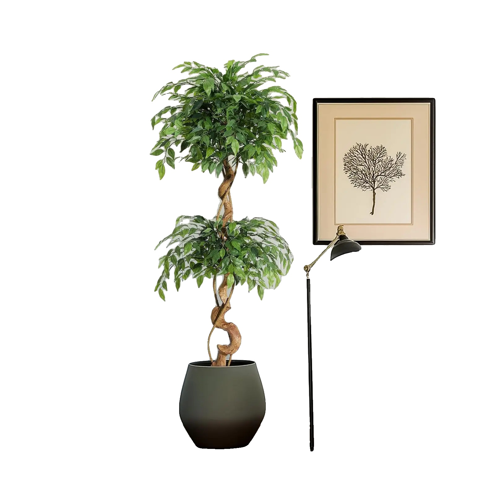 Künstlicher Ficusbaum, Verstellbare Äste, Bodenplatzierung, 150cm