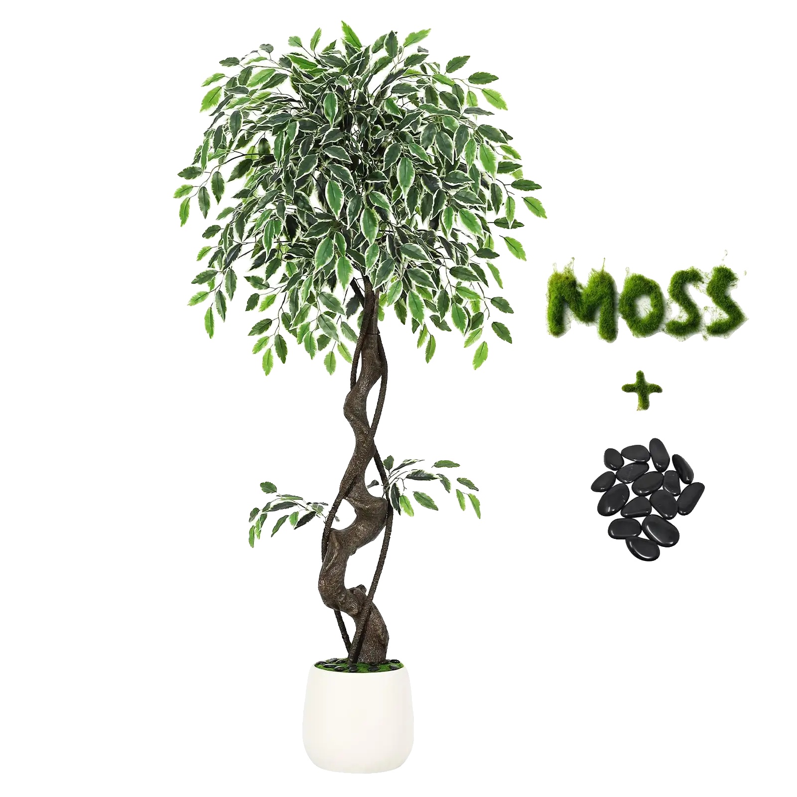 Künstlicher Ficusbaum, Lebensechtes Design, Flexible Äste, 120cm