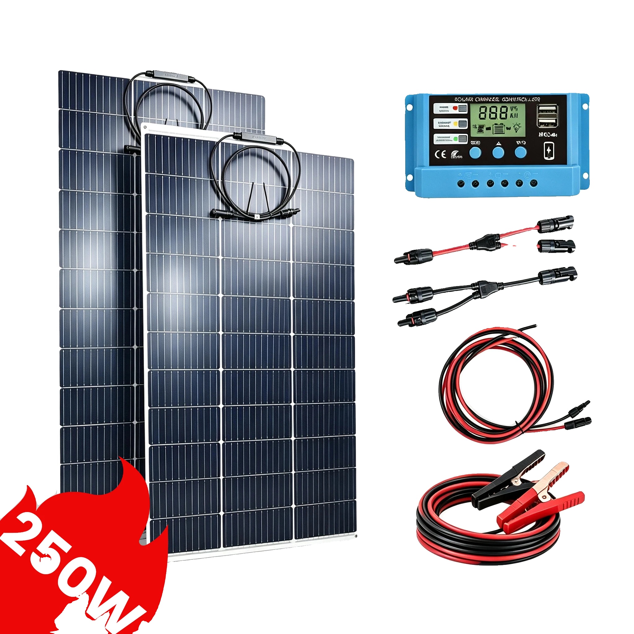 Flexibles Solarpanel, 125w Leistung, 24% Effizienz, Flexibles Design, 105 Cm X 57 Cm, Geeignet Für 12v Systeme