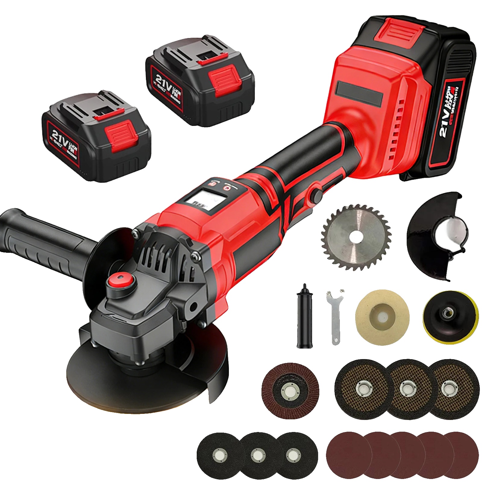 Winkelschleifer, Bürstenloser Motor, Dreigangsteuerung, Standardpaket