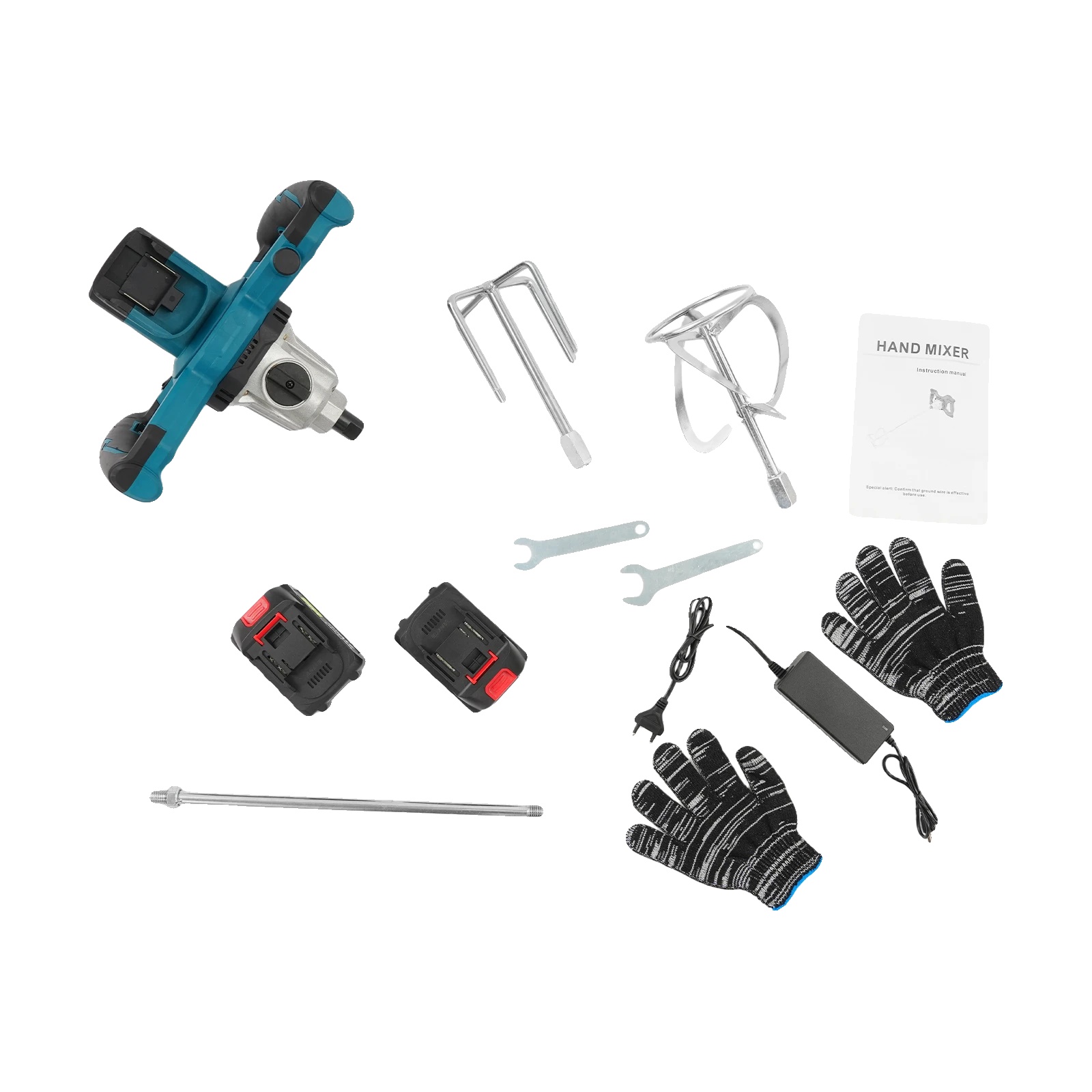 Betonmischer, Bürstenloser Motor, 6 Geschwindigkeitsstufen, Blau