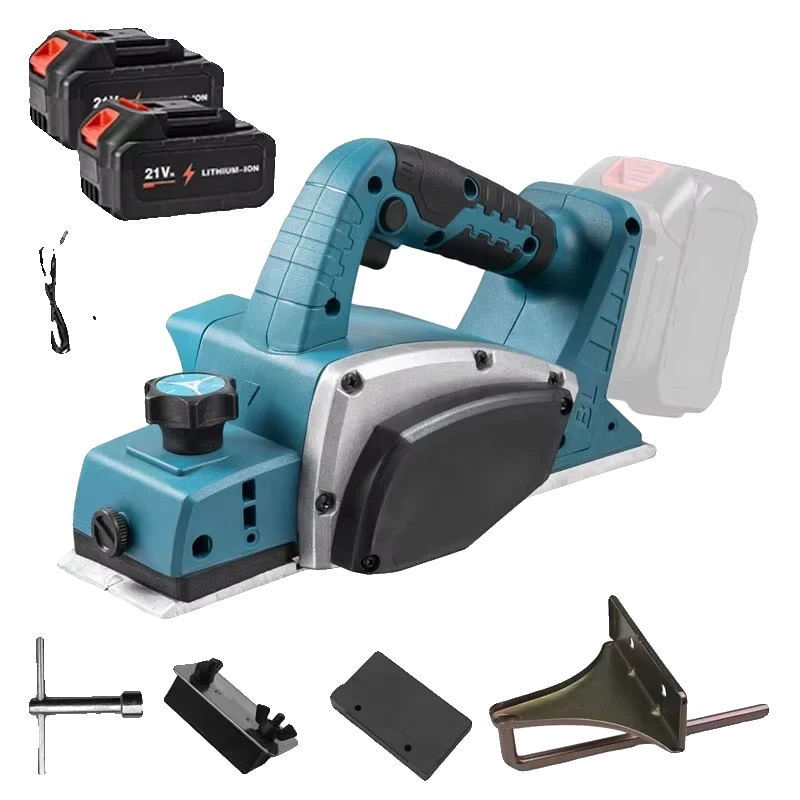Elektrischer Hobel, Bürstenloser Motor, Einstellbare Schnitttiefe, Mit 2x Batterie
