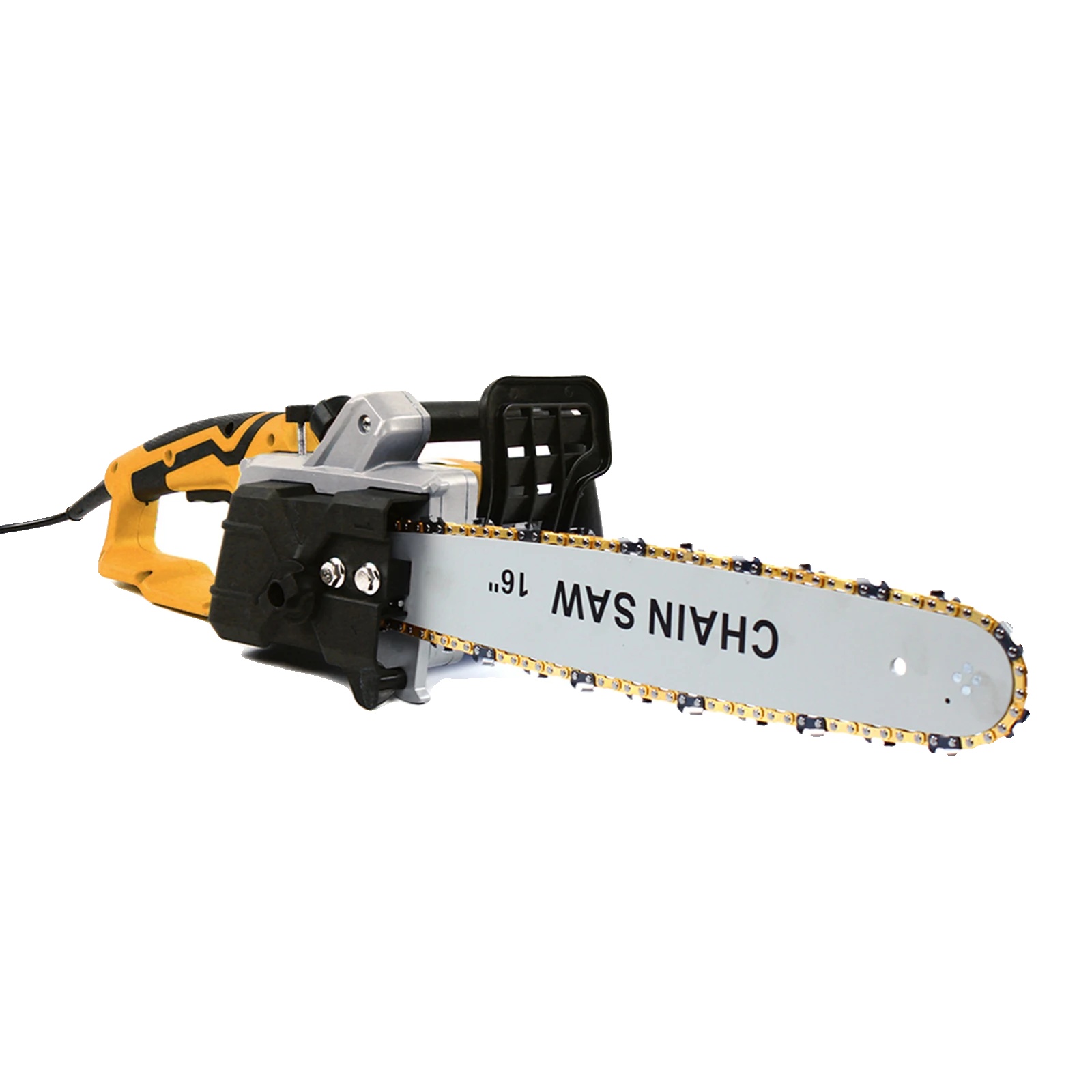 Elektrische Kettensäge, Hocheffizienter Motor, Werkzeuglose Einstellung, Orange, Eu