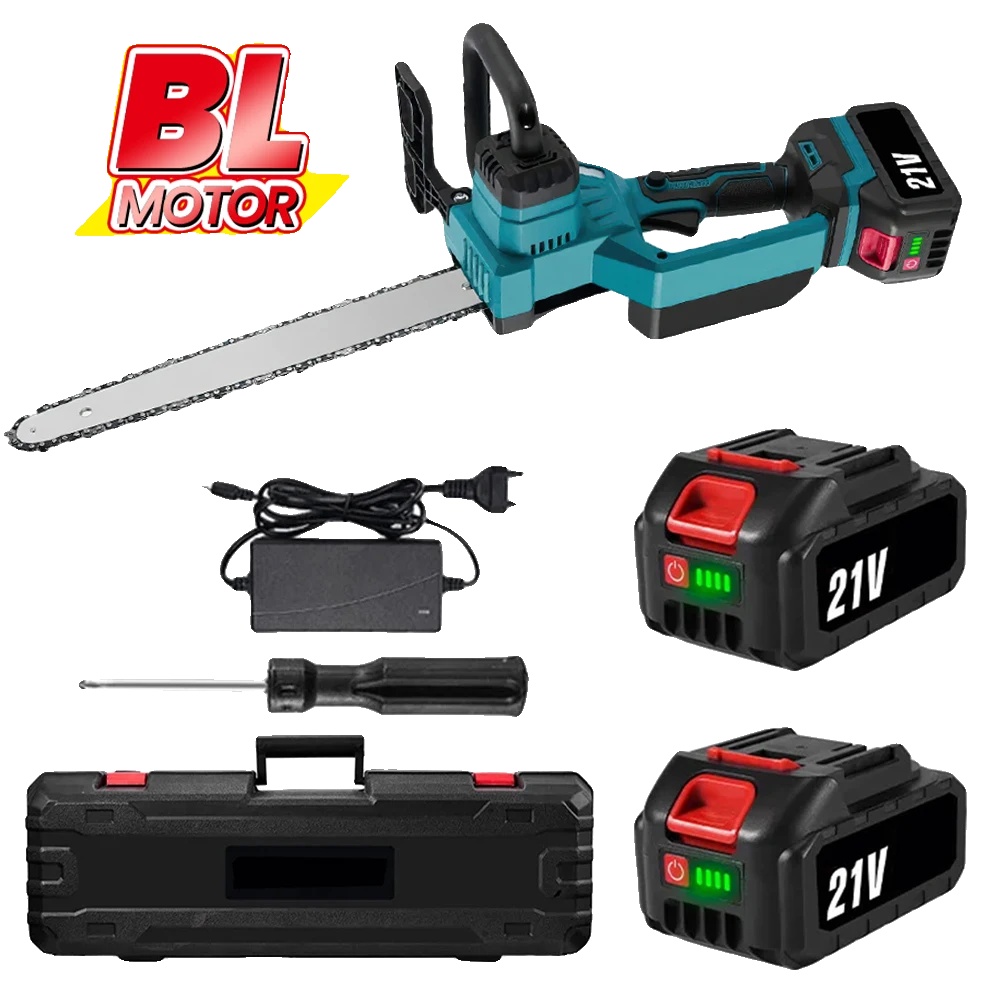 Elektrische Kettensäge, Bürstenloser Motor, Effiziente Schneidleistung, 2xbatterie