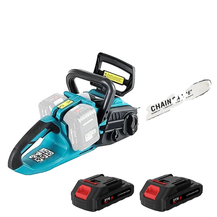 Elektrische Kettensäge, 40 Cm Schnittlänge, Kabelloser Betrieb, Mit 2 Batterien, 16 Zoll, Zwei Batterien