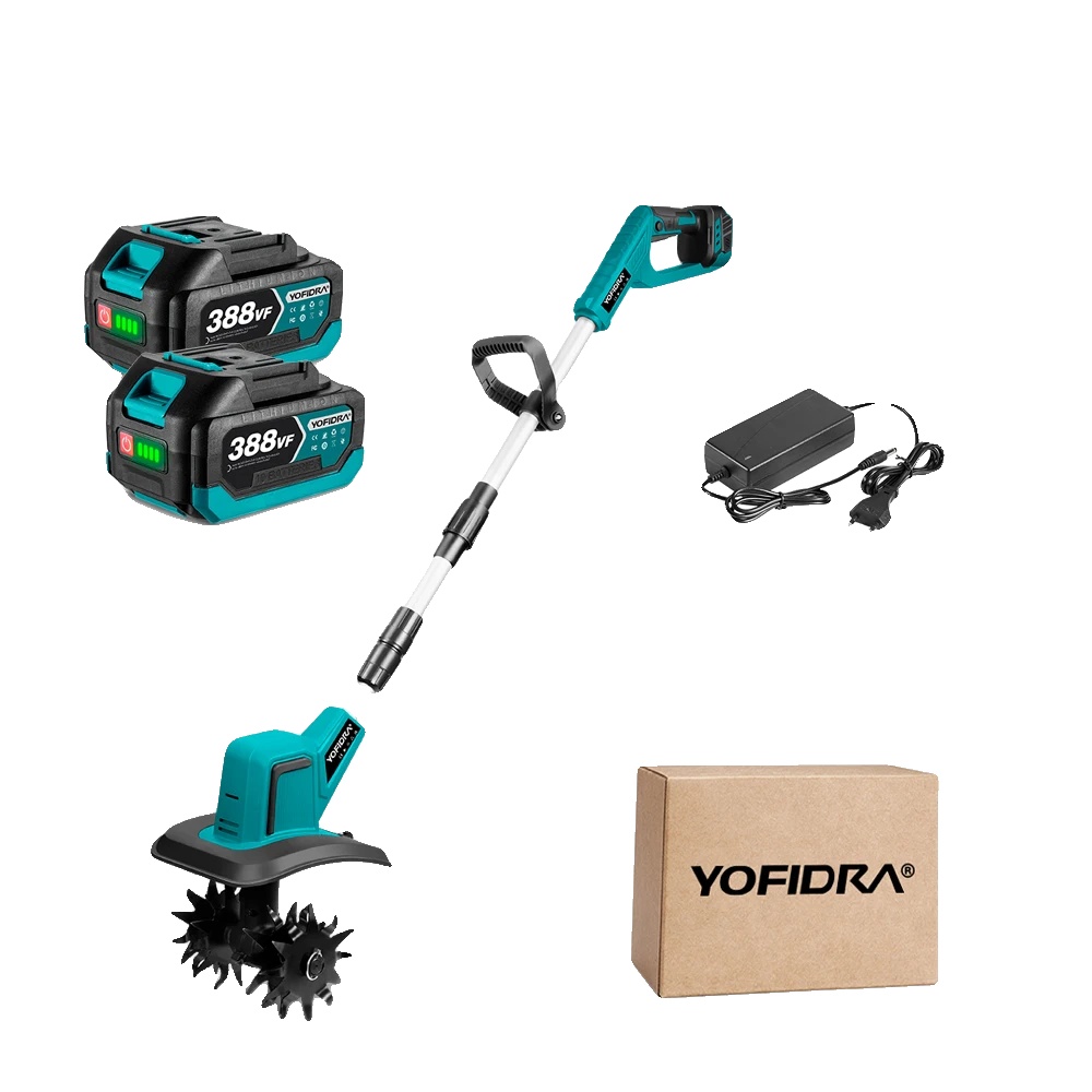 Gartenfräse, Leistungsstarker Bürstenloser Motor, Verstellbarer Ergonomischer Griff, 2xbatterie-388vf
