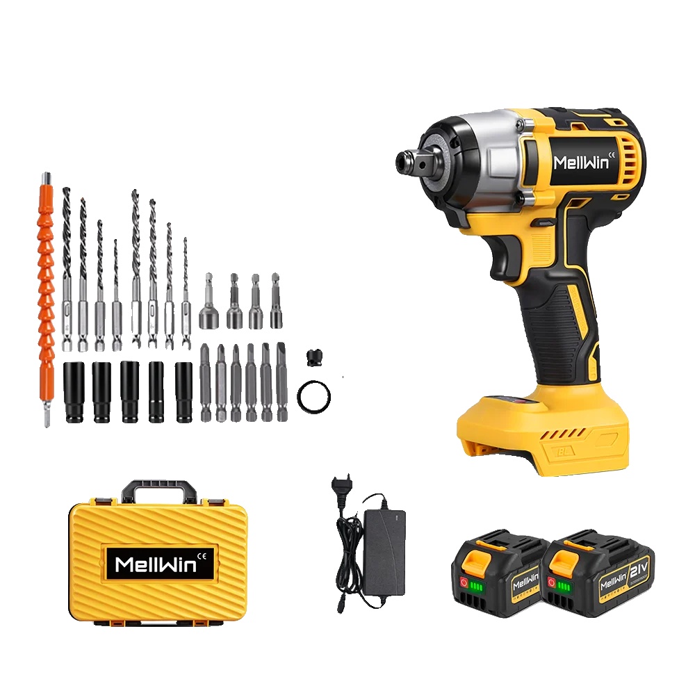 Schlagschrauber, 520 N·m Drehmoment, Bürstenloser Motor, 2xbattery Set-a