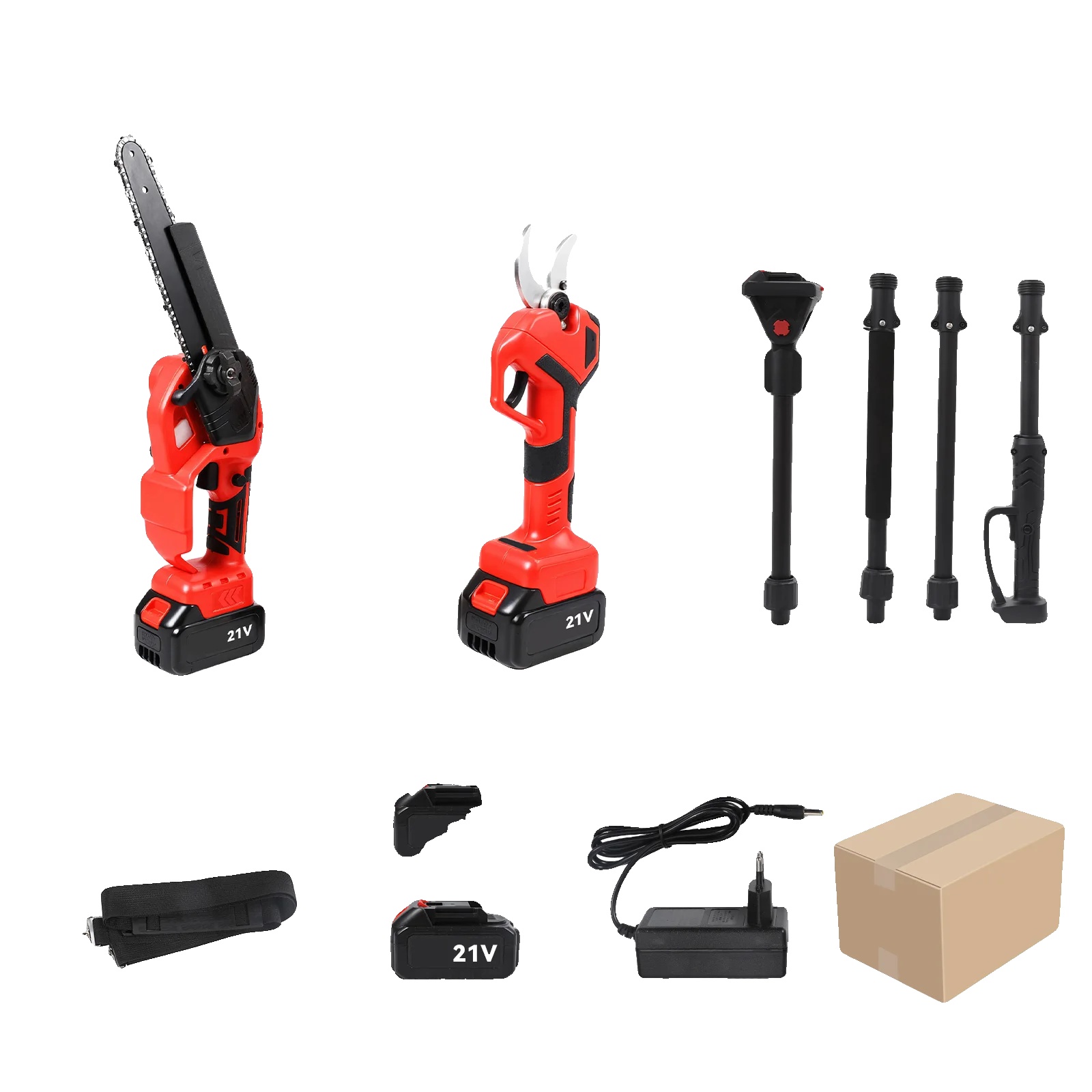 Elektrisches Baumschneider-set, Teleskopstange, Dual-batteriesystem, 2batterie+3500w (b)-a