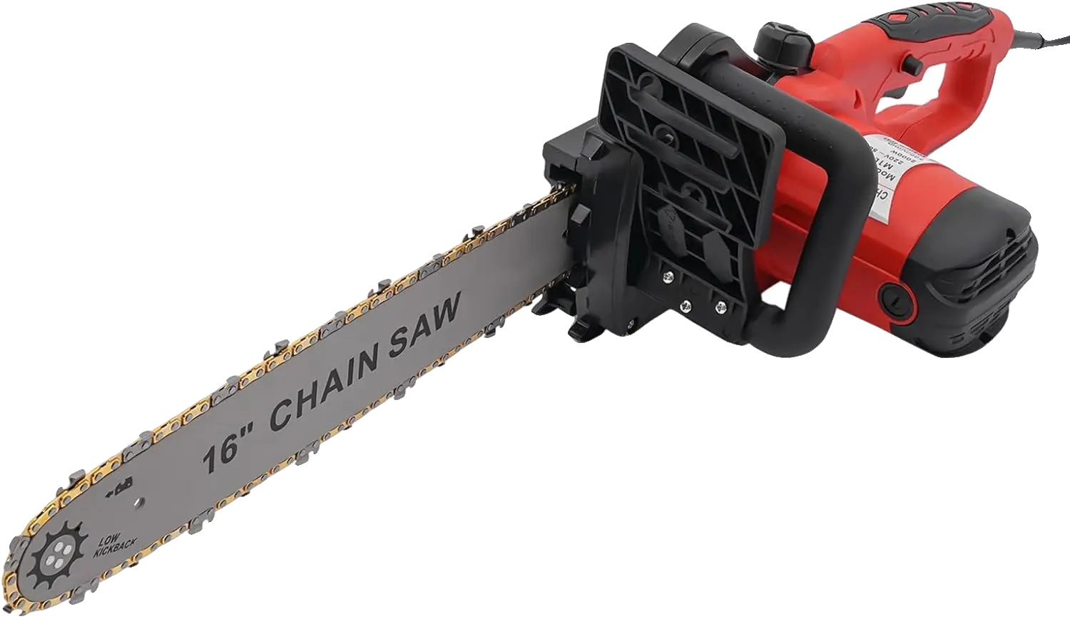 Elektrische Kettensäge, Leistungsstarker Motor, Sicherheitsmerkmale, Rot, 16 Inches, Andere