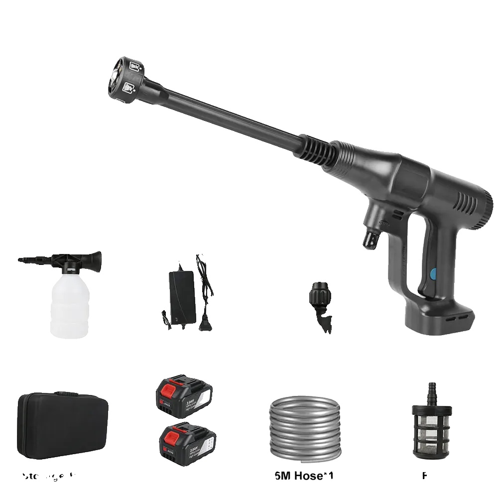 Hochdruckspritzpistole, Kabellos, 6-in-1 Düse, Blak 2 Batterien, Eu