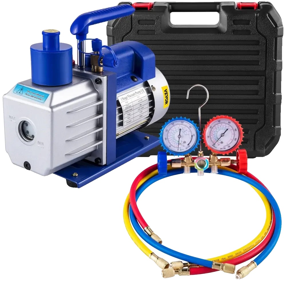 Vakuumpumpe, 1/4 Ps, 1,8 Cfm Durchflussrate, 4.8cfm 1-3hp Manometer