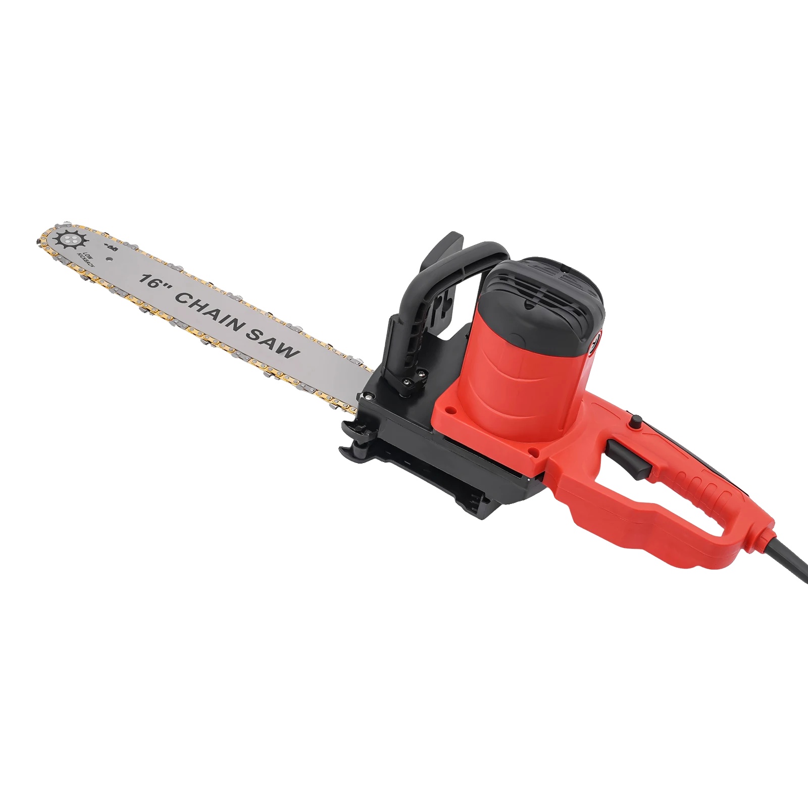 Elektrische Kettensäge, Werkzeugfreie Kettenverstellung, Leistungsstarker Motor, Rot