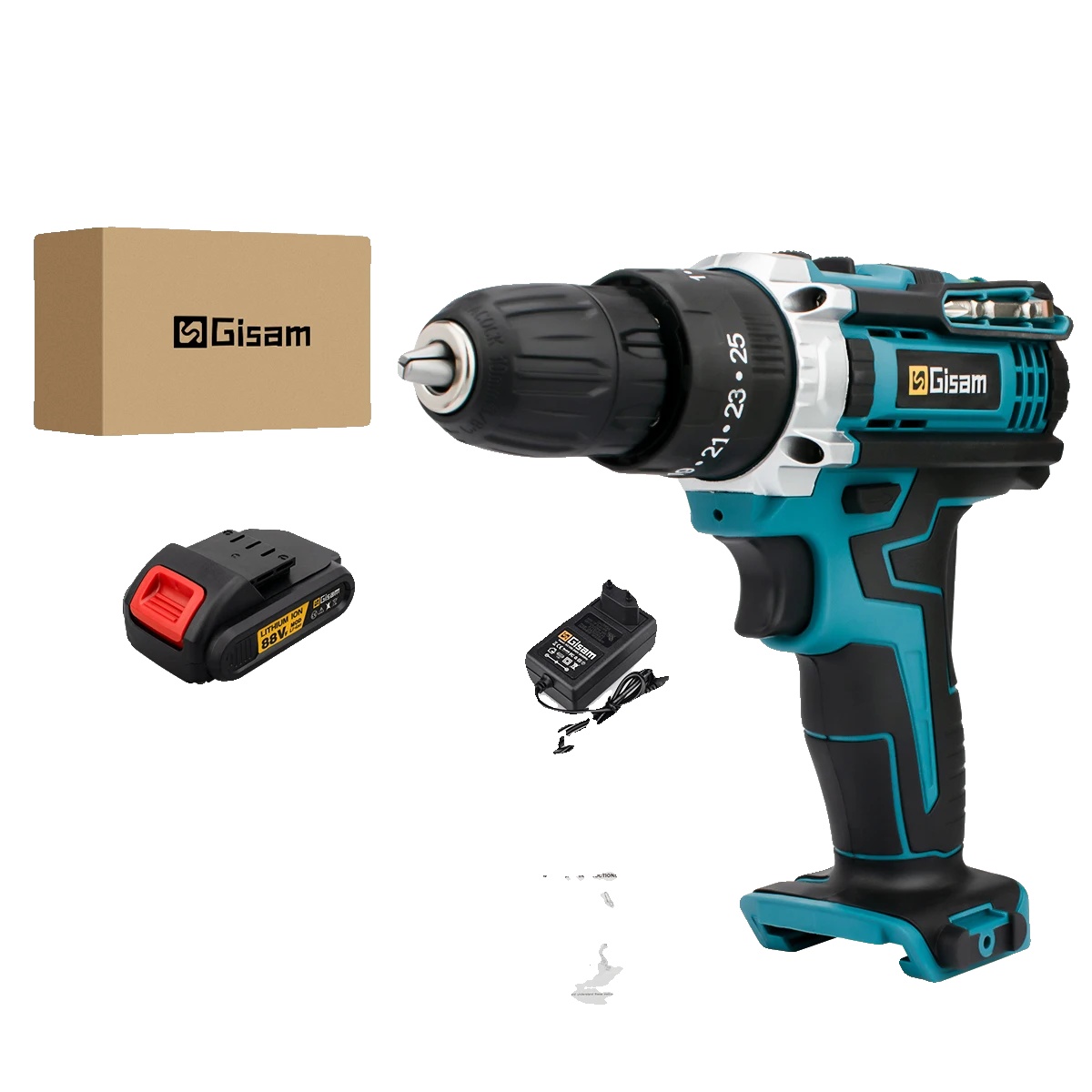 Akku-schrauber, 28nm Drehmoment, Werkzeugloses Spannfutter, 1 Batterie-blau A