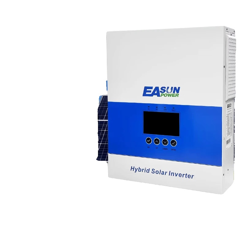 Hybrid-solarwechselrichter, 6500w Nennleistung, 9000w Max. Pv-array-leistung, 120a Ladestrom, 27a Ausgangsstrom, Abmessungen 56cm X 38cm X 20cm
