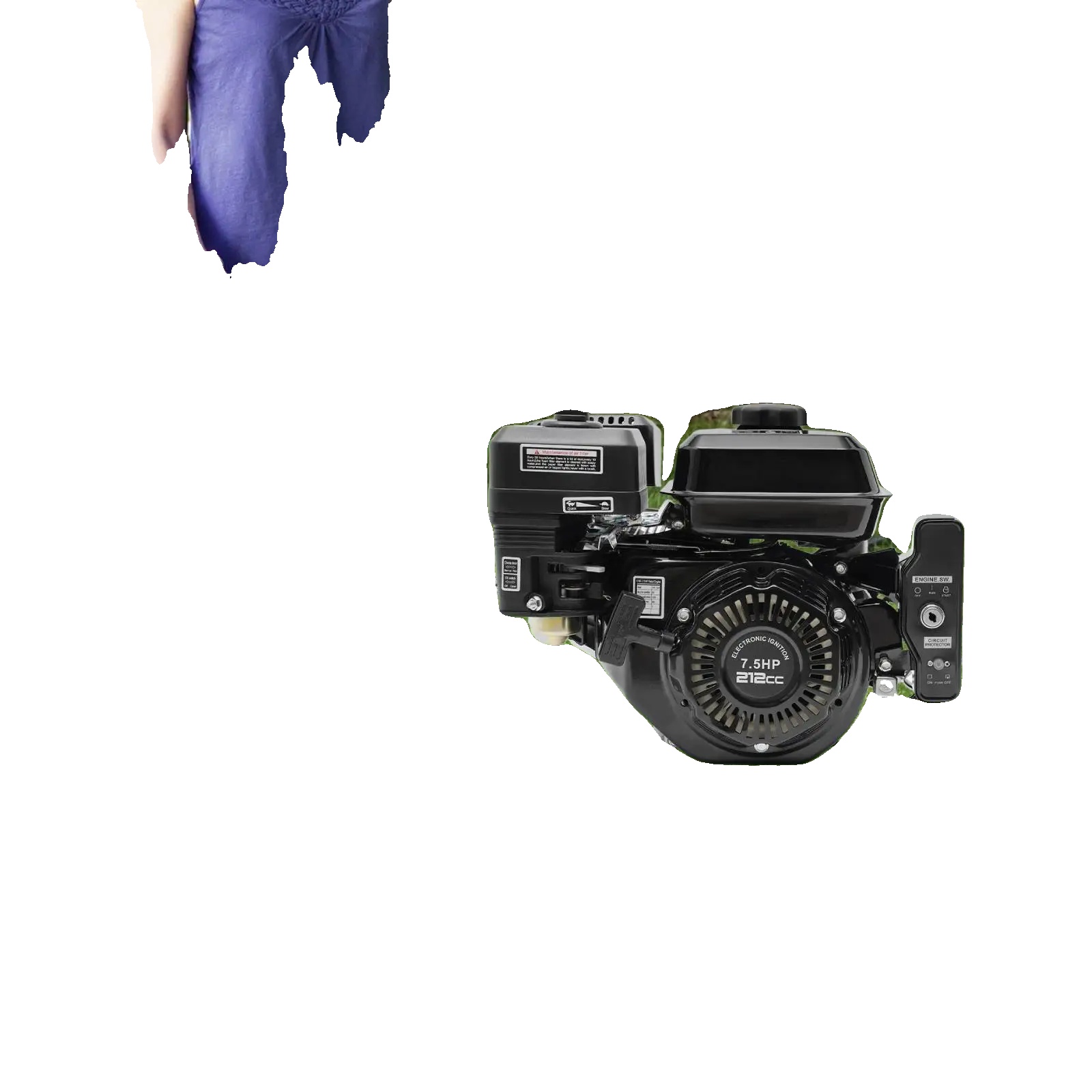 Gasmotor, 4-takt, Elektrostarter, Schwarz