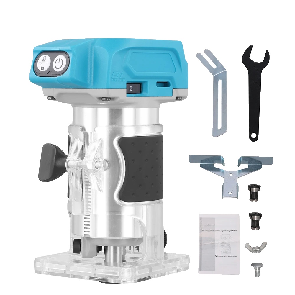 Holzbearbeitungsfräse, 5 Einstellbare Geschwindigkeiten, 800w Bürstenloser Motor, Keine Batterie