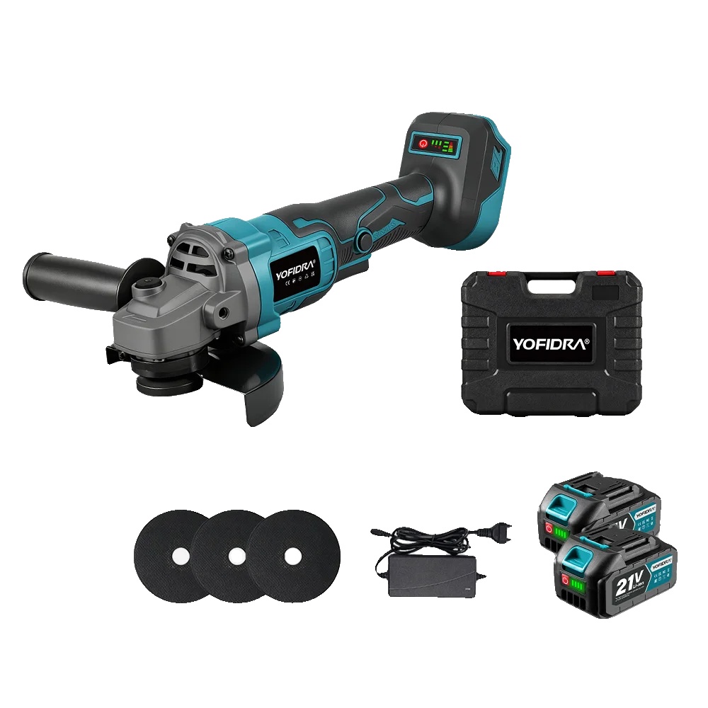 Winkelschleifer, Bürstenloser Motor, Variable Geschwindigkeit, 2xbatteriesatz