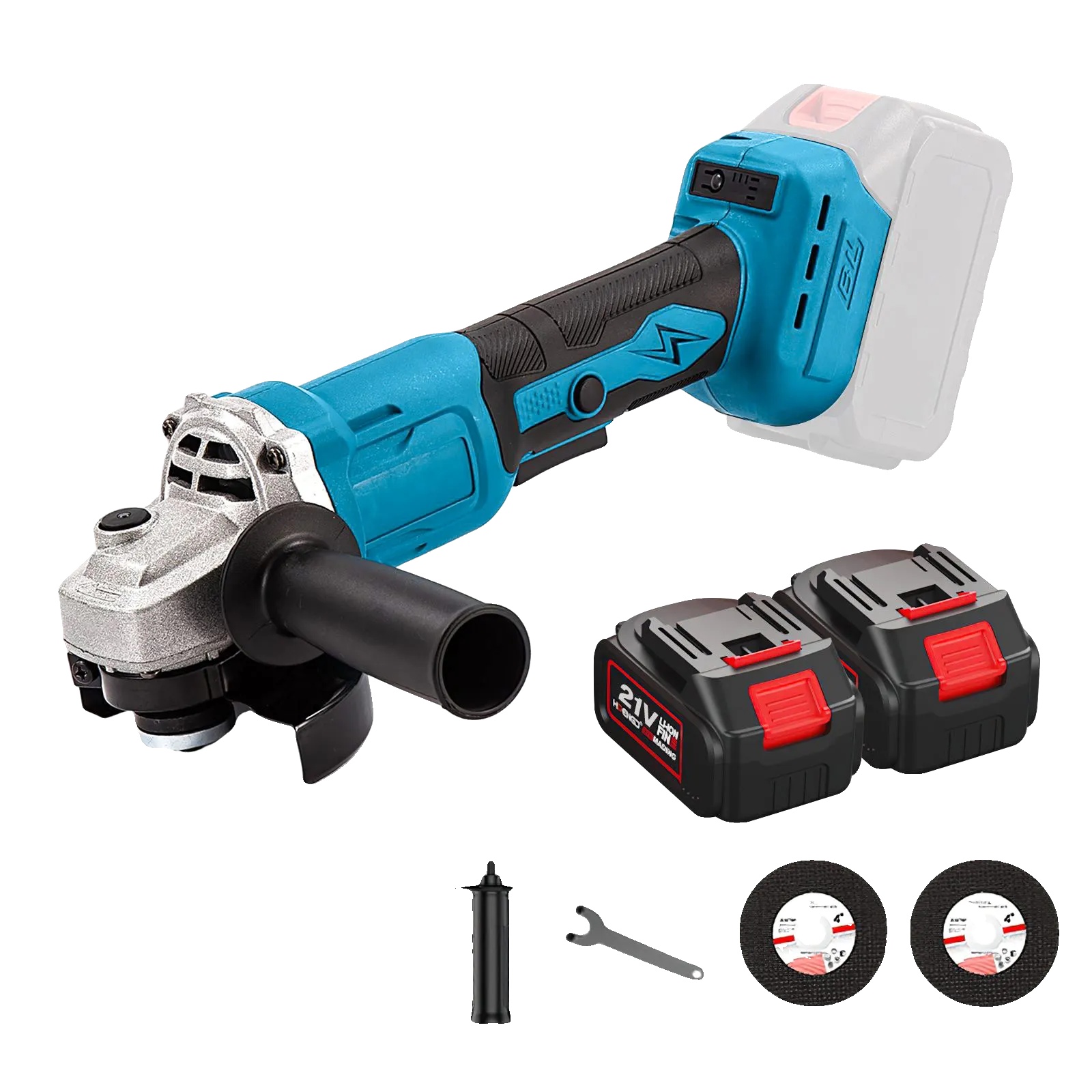 Winkelschleifer, Bürstenloser Motor, 3-gang-getriebe, Eu-2 Batterie 1 Stecker, Eu
