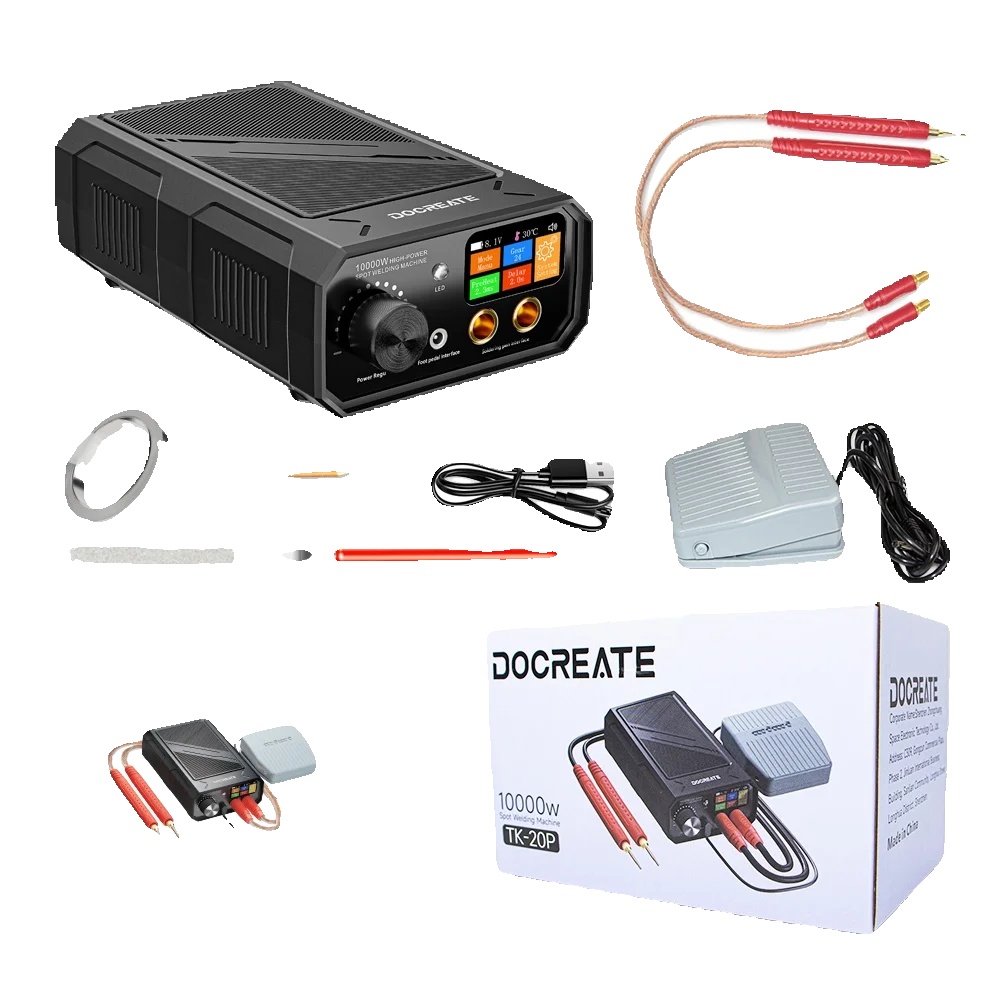 Punktschweißer, Hochleistung 10000w, Einstellbar Für 18650 Batterie, Schwarz