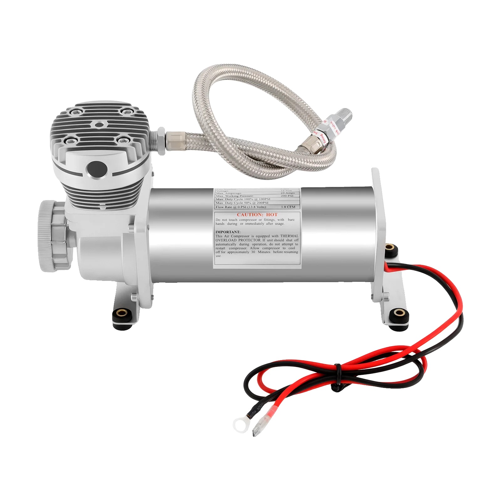 Luftkompressor, 200 Psi, Ultra-leiser Betrieb, Silber