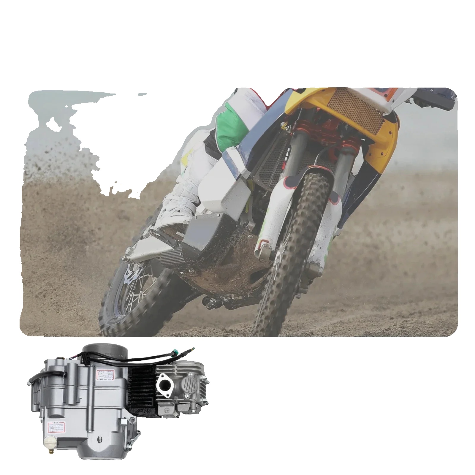 Dirt Bike Motor, 4-takt, Hohe Leistungsausgabe, Silber