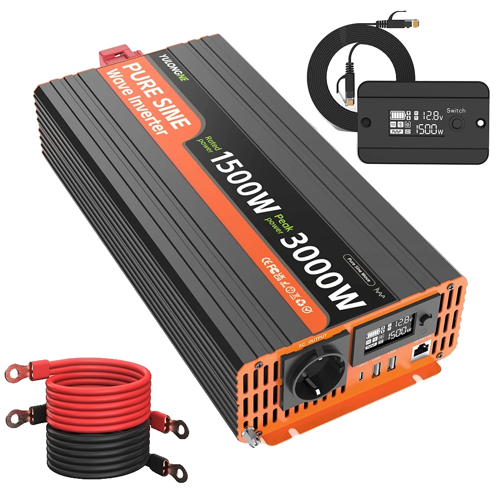 Wechselrichter, Nennleistung 1500w, Spitzenleistung 3000w, Eingangsspannung Dc 12v, Ausgangsspannung Ac 230v, Ausgangsfrequenz 50hz