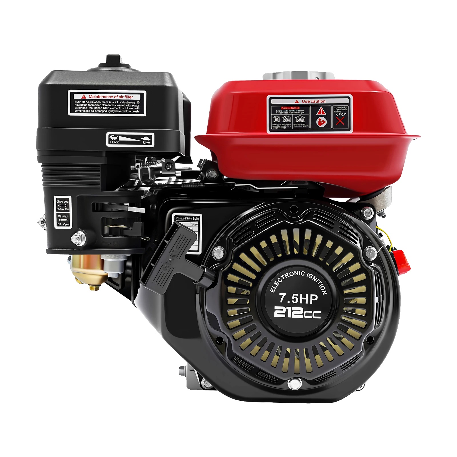 Benzinmotor, 4 Kw Leistung, Leiser Betrieb, Schwarz