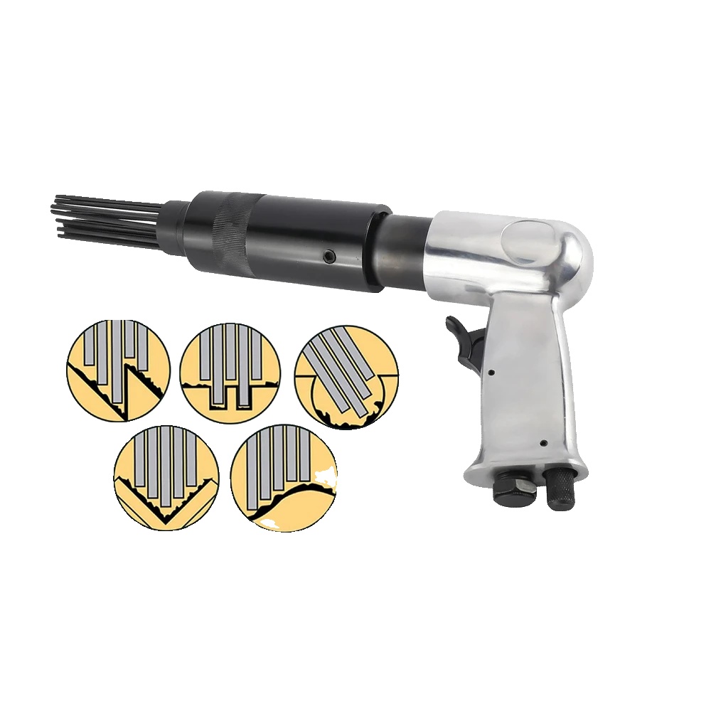Luftnadel-scaler, Leerlaufdrehzahl 4500 U/min, Abmessungen 26x18x6 Cm, Kompatibilität 1/4 Zoll Luftanschluss, Maximale Betriebsdruck 6-8 Kg, Anzahl