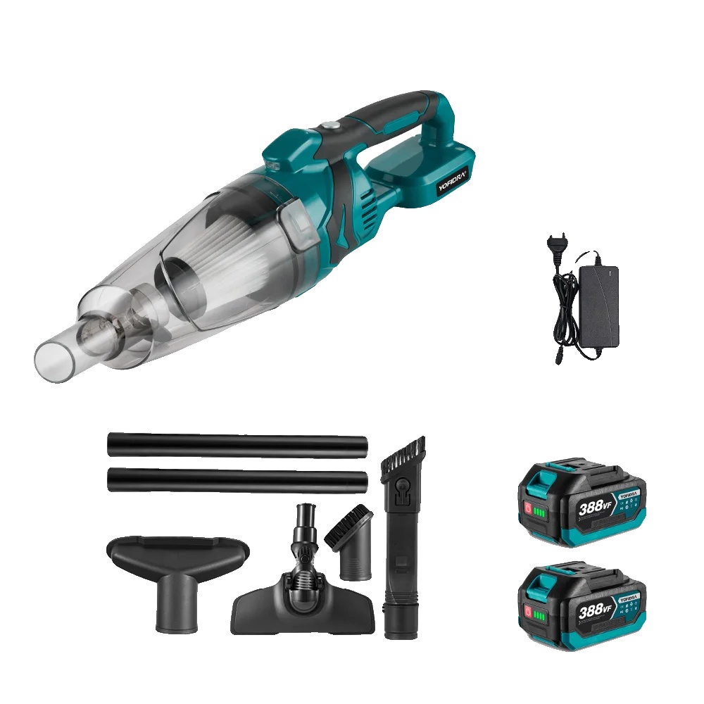 Elektrischer Staubsauger, Kabelloses Design, Starke Saugkraft, 2xbatterie Set