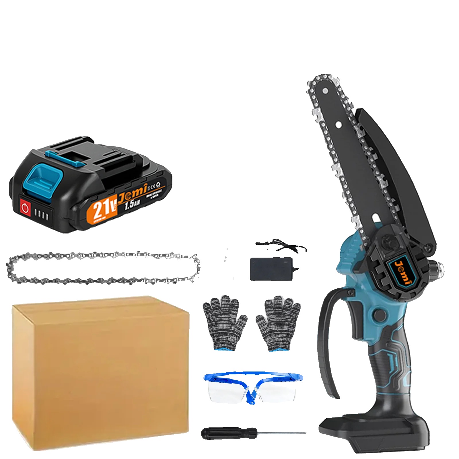Akku-kettensäge, Leistungsstarke Schneidleistung, Sicherheitsmerkmale, 1xbatterie 1xkette