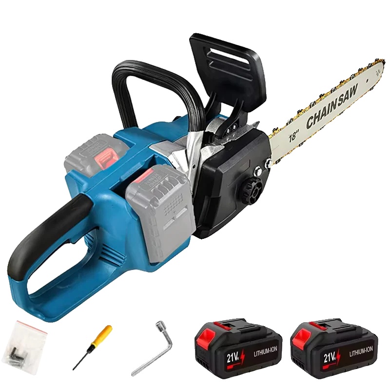 Elektrische Kettensäge, 18-zoll Führungsschiene, Automatische Betankung, Mit 2 Batterien