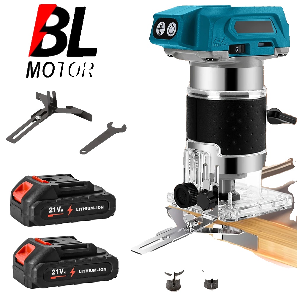 Holzfräse, Bürstenloser Motor, Mehrere Spannzangen Größen, Mit 2× Batterie
