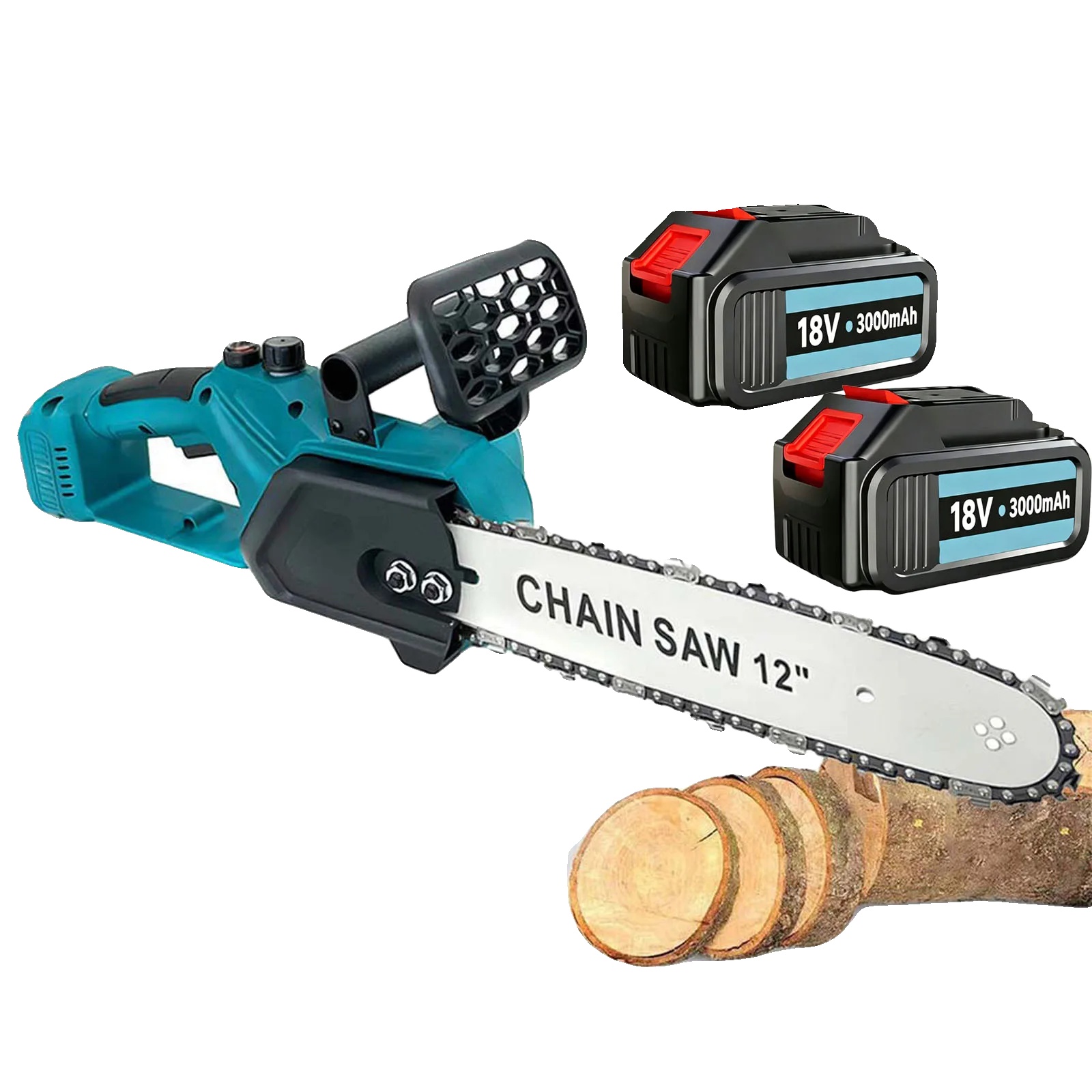 Akku-kettensäge, 30 Cm Schwert, Kompatibel Mit 18v-batteriesystemen, Leichtes Design, Ergonomischer Griff, Wiederaufladbare Lithium-ionen-batterien