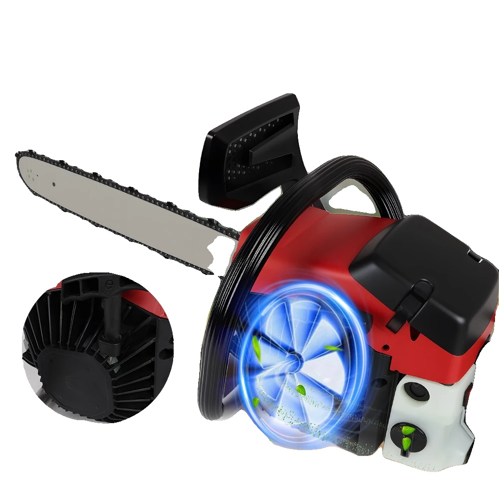 Kettensäge, 20 Zoll Schiene, 58cc Motor, 2,55ps Leistung, 12000 U/min Maximalgeschwindigkeit, 2-takt Benzin