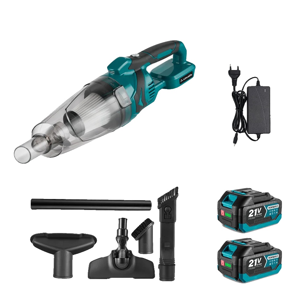 Elektrischer Staubsauger, Kabelloses Design, Starke Saugkraft, 2xbatterie Set, 100v-240v Eu Stecker