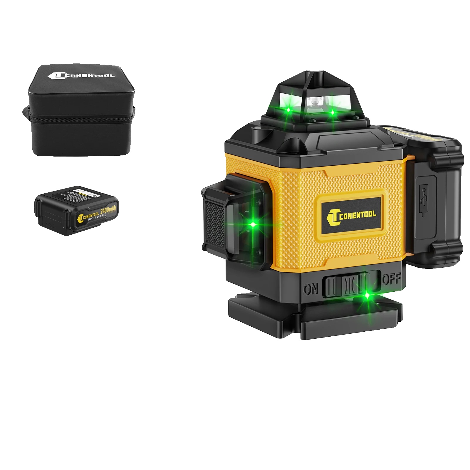 Laser-nivelliergerät, 16 Linien, Präzisionsmessung, 8 Linie 1 Batterie