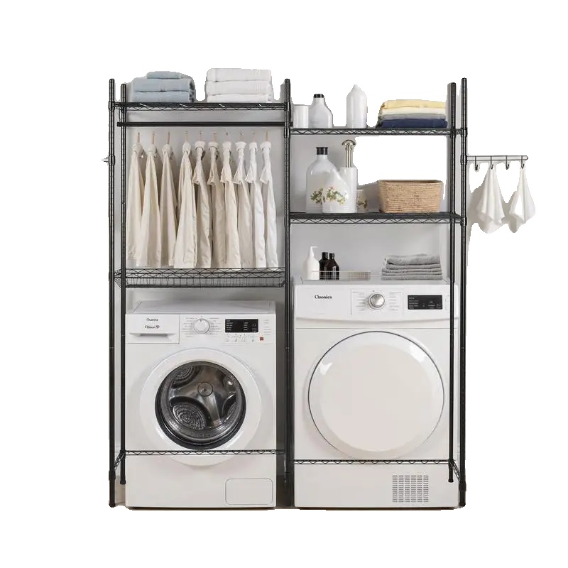Wäscheständer, Metallkonstruktion, 4-stufiges Design, Verstellbare Regale, Platzsparende Lösung, Ideal Für Den Waschraum
