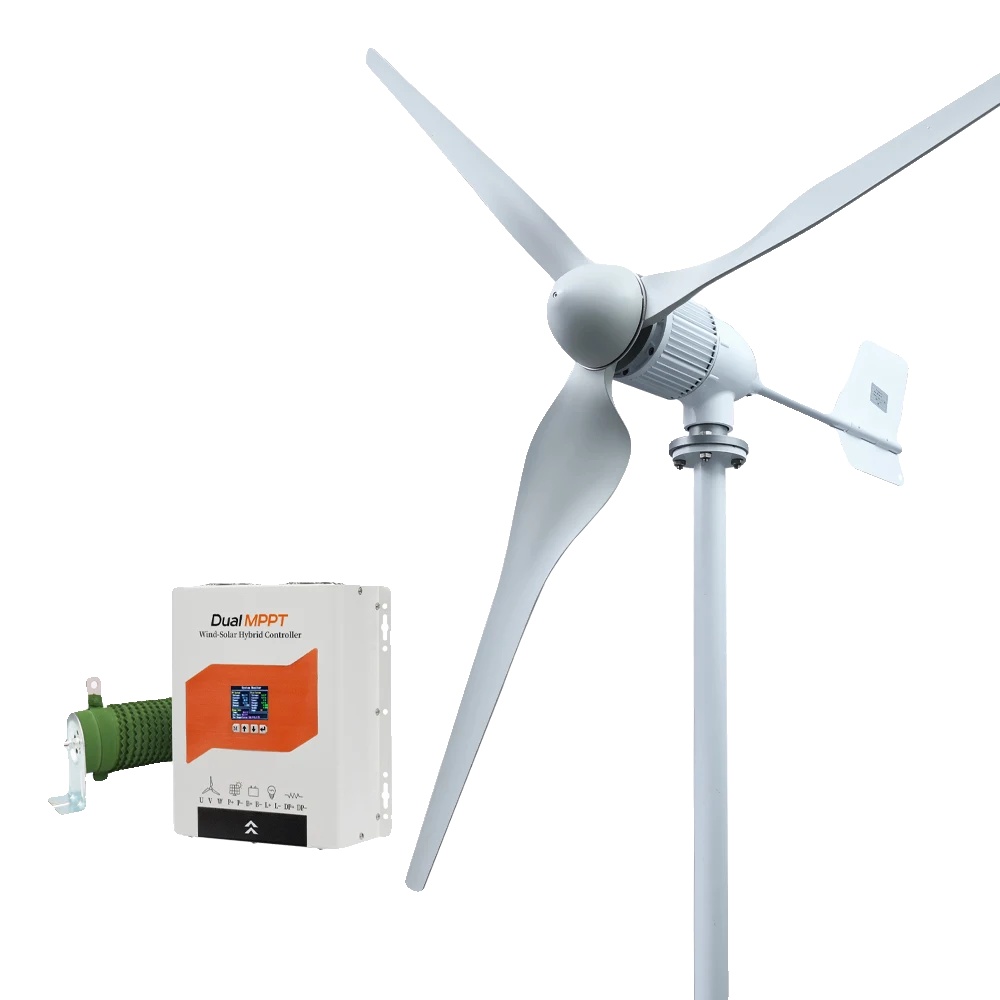 Windturbinengenerator, 6kw Leistungsausgang, Geräuscharme Betriebsweise, Lcd Hybridsteuerung-a, 6000w-b, 48v-a