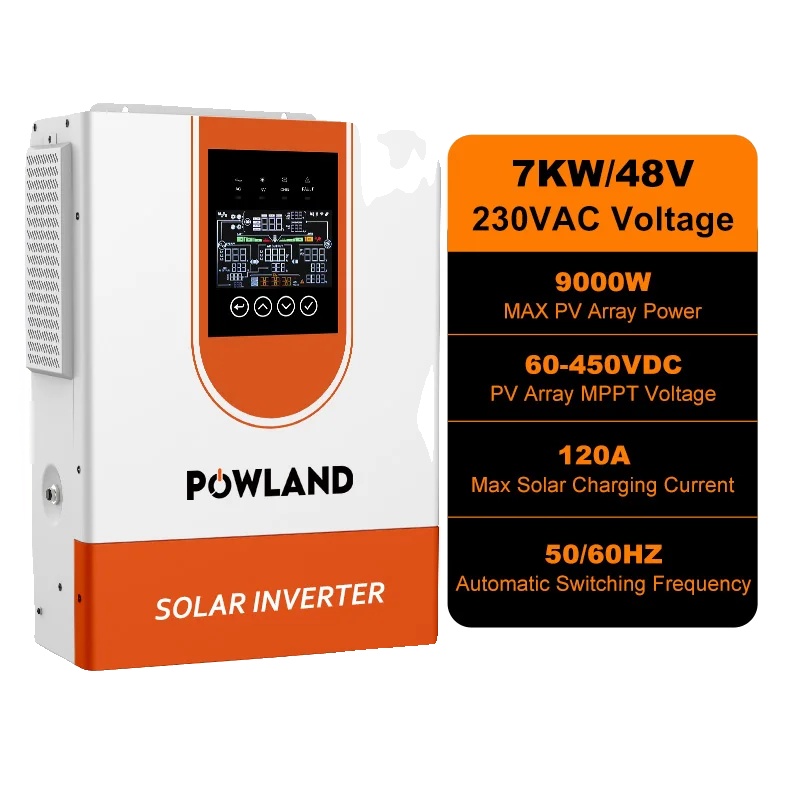 Hybrid-pv-wechselrichter, 7000w, 48v, 120a Ladestrom, Abmessungen 44,5x38,5x16,5cm, Einphasiger Ausgang