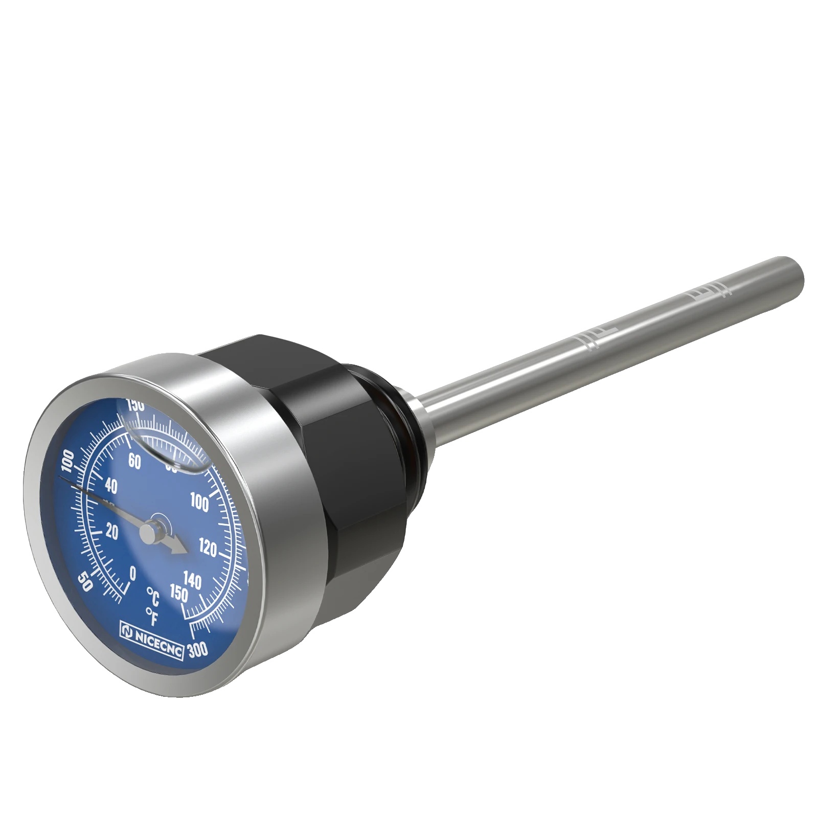 Ölmessstab, Temperaturanzeige, Langlebige Aluminiumkonstruktion, Schwarz