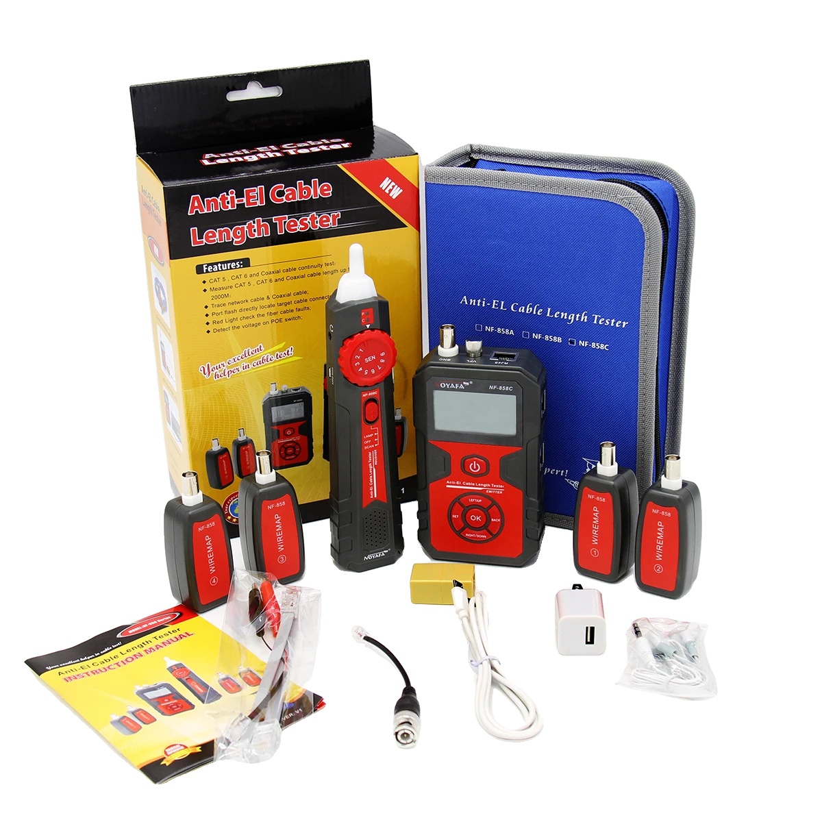 Netzwerkkabeltester, Multifunktionale Testfähigkeiten, Poe-spannungstest, Nf-858c