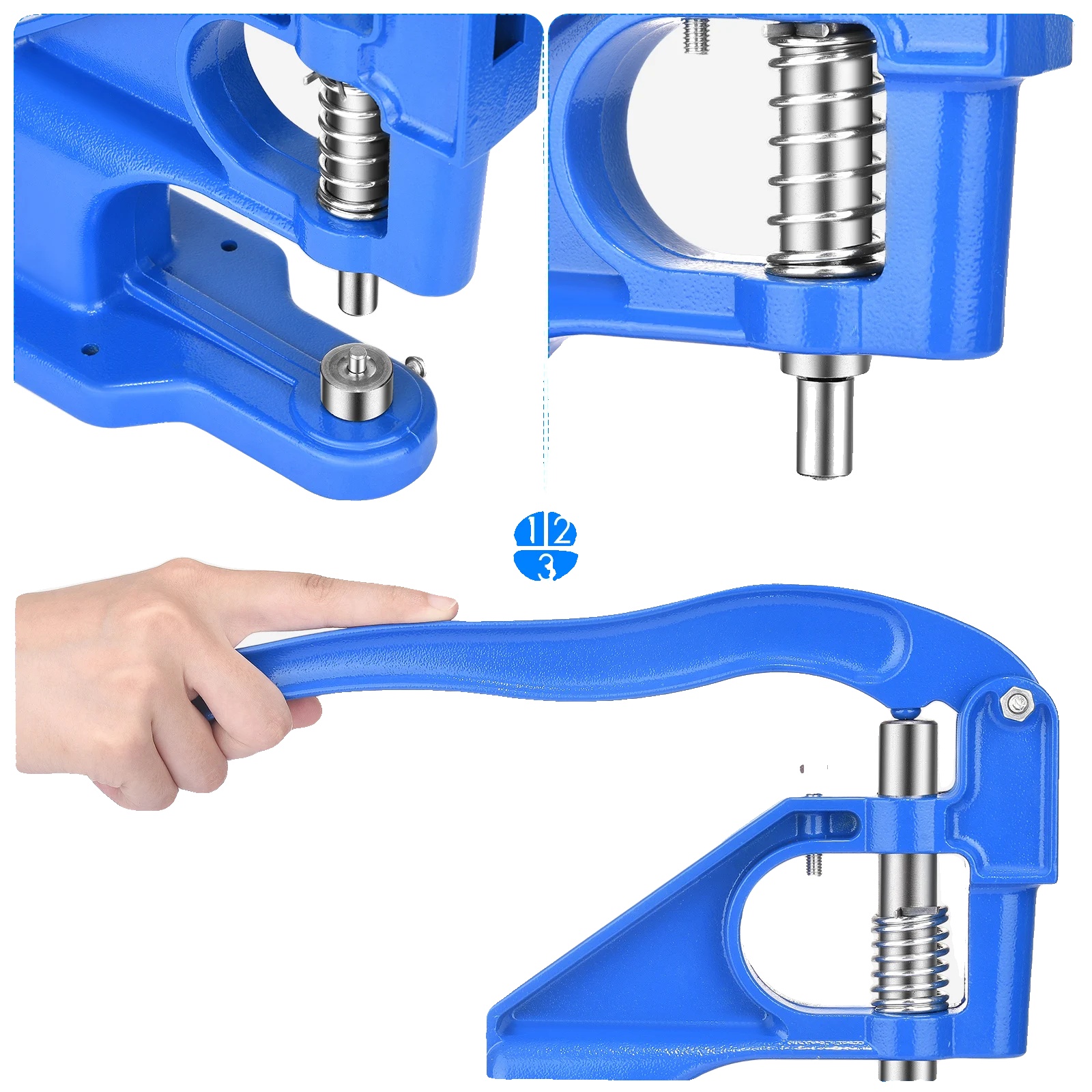 Ösenmaschine, 3000 Ösen, Wechselbare Stempel, Blau