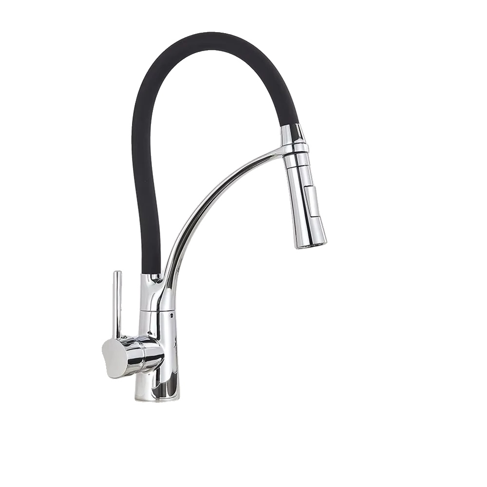 Küchenspülenarmatur, Ausziehbares Design, Robuste Messingkonstruktion, Chrom