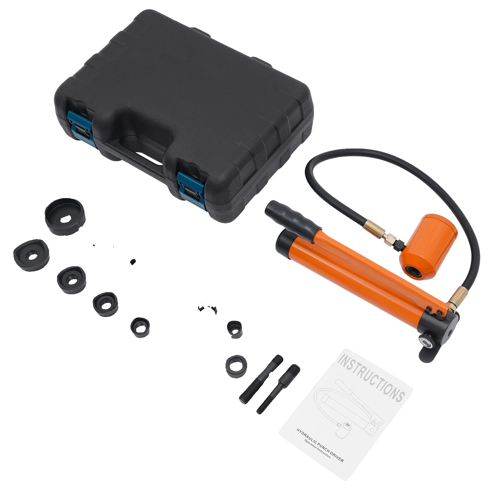 Hydraulisches Lochstanzer-set, Manuelle Bedienung, Vielseitige Anwendungen, Orange