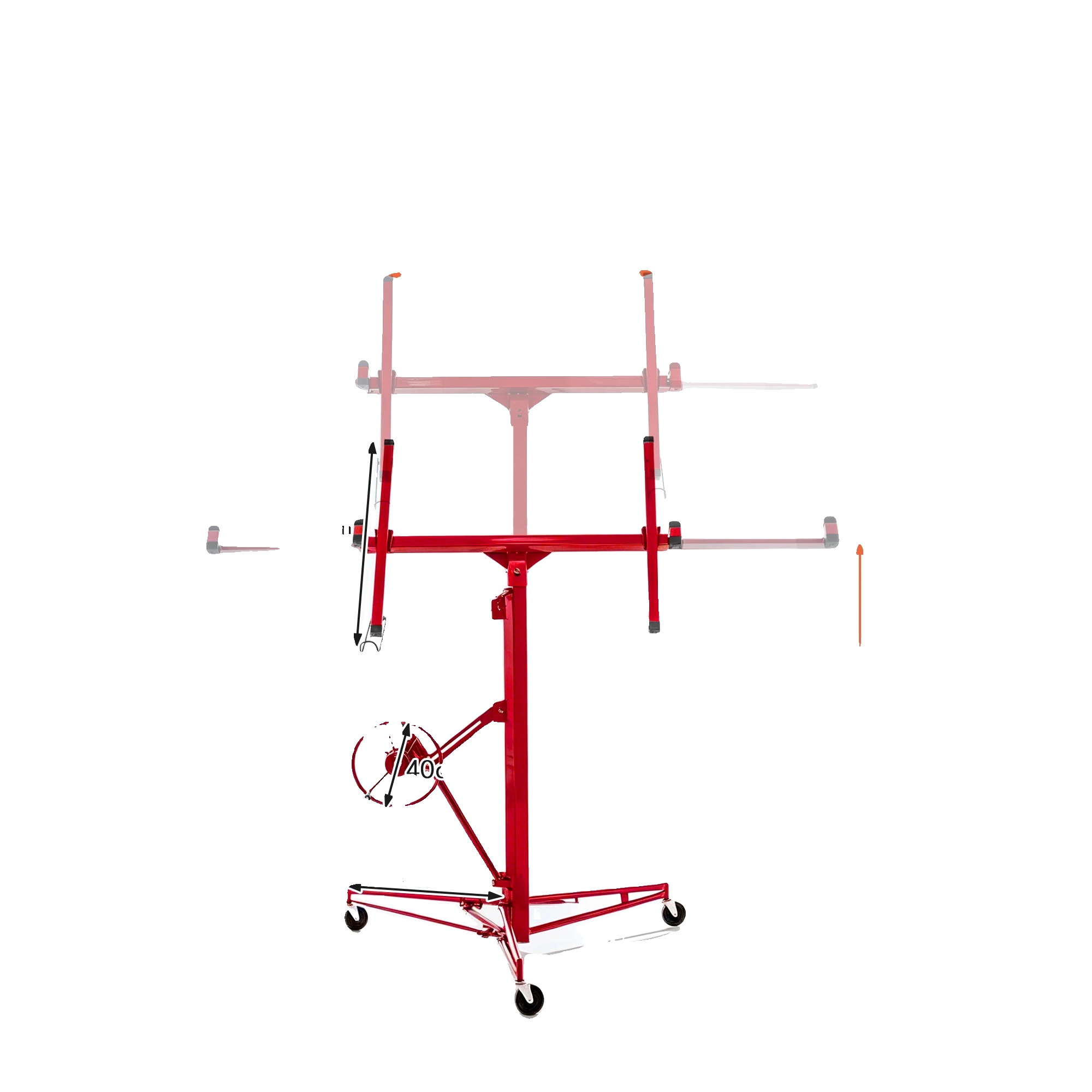 Trockenbauheber, Maximale Höhe 470 Cm, Tragfähigkeit 68 Kg, Rot